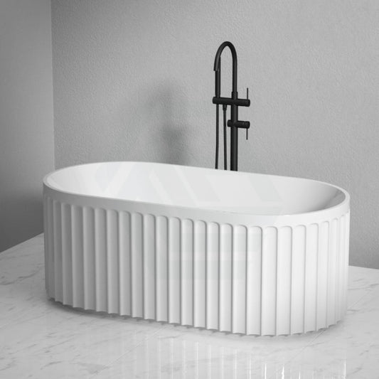 1500/1700Mm Roma Oval Bathtub Freestanding Acrylic Gloss White No Overflow Bathtubs