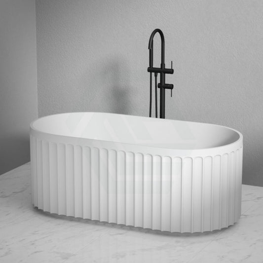 1500/1700Mm Roma Oval Bathtub Freestanding Acrylic Matt White No Overflow Gloss Bathtubs