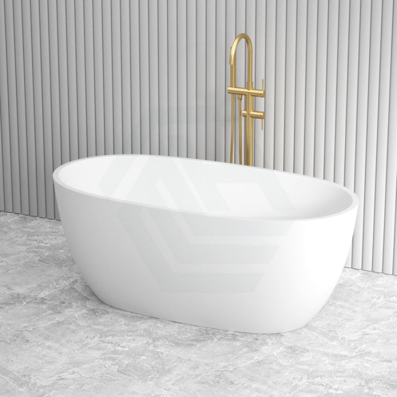 1500/1700Mm Stella Oval Bathtub Freestanding Acrylic Matt White No Overflow Bathtubs