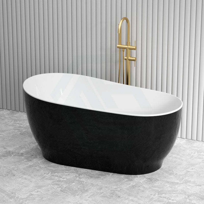 1500Mm Cannes Ultra-Slim Bathtub Freestanding Gloss White And Black Acrylic No Overflow Multi-Colour