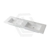 1500X460X135Mm Poly Top For Bathroom Vanity Double Bowls Matt White 1 Tap Hole No Overflow Tops