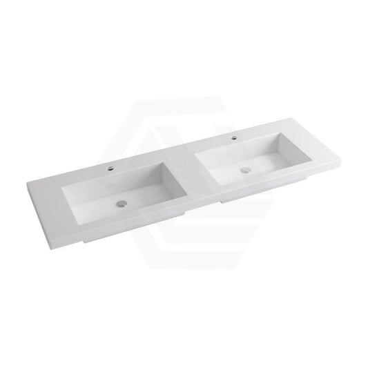 1500X465X135Mm Poly Top For Bathroom Vanity Double Bowls 2 Tap Hole No Overflow Tops