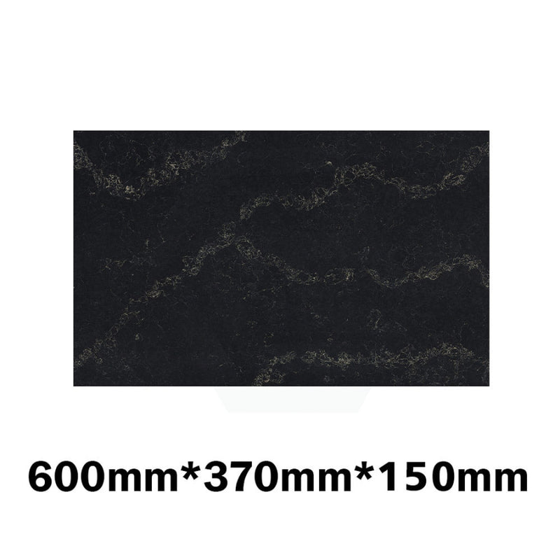 150Mm Thick Gloss Black Swan Stone Top For Above Counter Basins 450-1800Mm 600Mm X 370Mm Vanity Tops