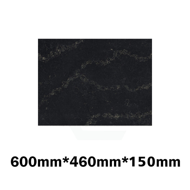 150Mm Thick Gloss Black Swan Stone Top For Above Counter Basins 450-1800Mm 600Mm X 460Mm Vanity Tops
