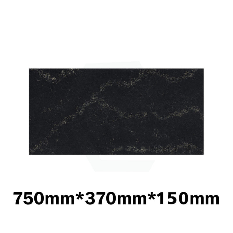 150Mm Thick Gloss Black Swan Stone Top For Above Counter Basins 450-1800Mm 750Mm X 370Mm Vanity Tops