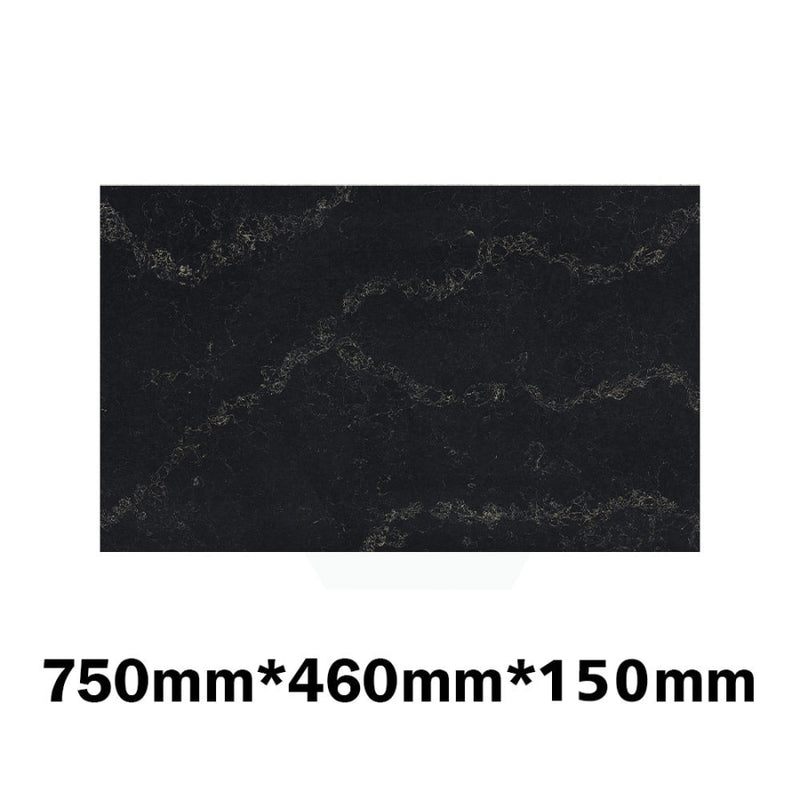 150Mm Thick Gloss Black Swan Stone Top For Above Counter Basins 450-1800Mm 750Mm X 460Mm Vanity Tops