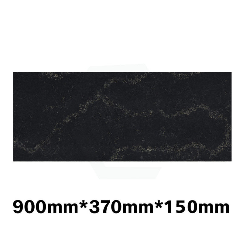 150Mm Thick Gloss Black Swan Stone Top For Above Counter Basins 450-1800Mm 900Mm X 370Mm Vanity Tops