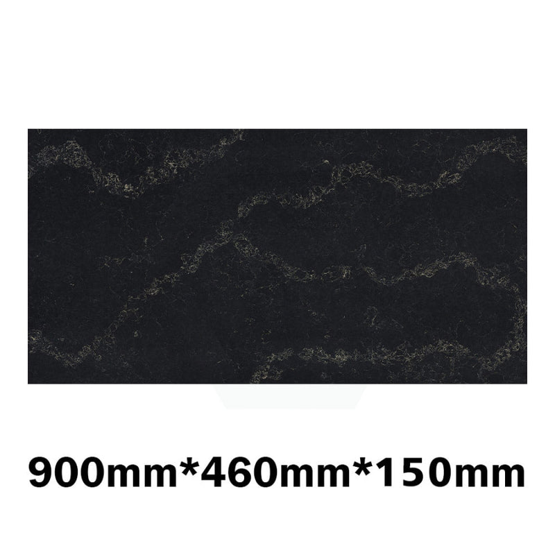 150Mm Thick Gloss Black Swan Stone Top For Above Counter Basins 450-1800Mm 900Mm X 460Mm Vanity Tops