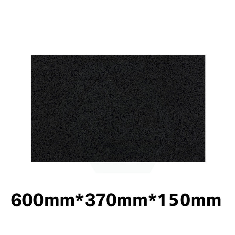 150Mm Thick Gloss Ink Black Stone Top For Above Counter Basins 450-1800Mm 600Mm X 370Mm Vanity Tops