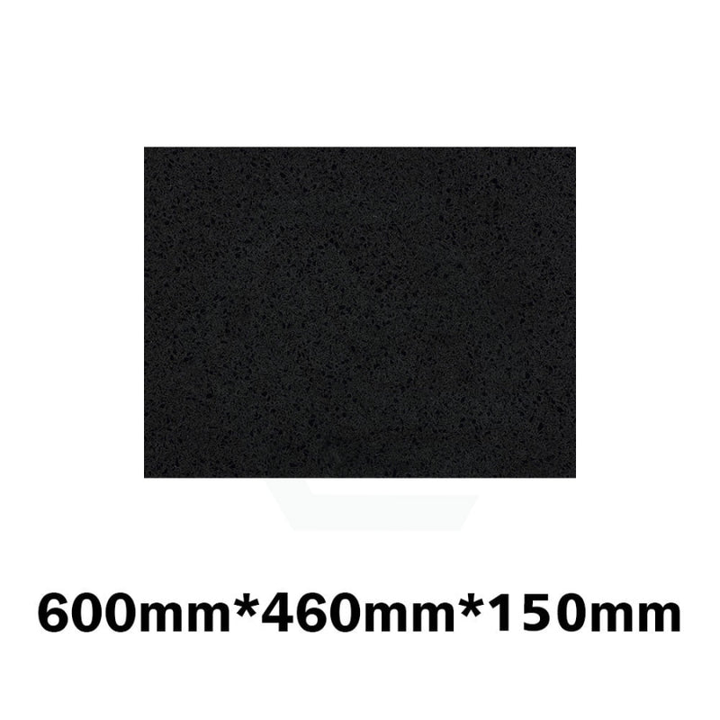 150Mm Thick Gloss Ink Black Stone Top For Above Counter Basins 450-1800Mm 600Mm X 460Mm Vanity Tops