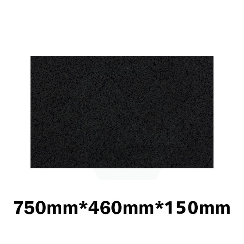 150Mm Thick Gloss Ink Black Stone Top For Above Counter Basins 450-1800Mm 750Mm X 460Mm Vanity Tops