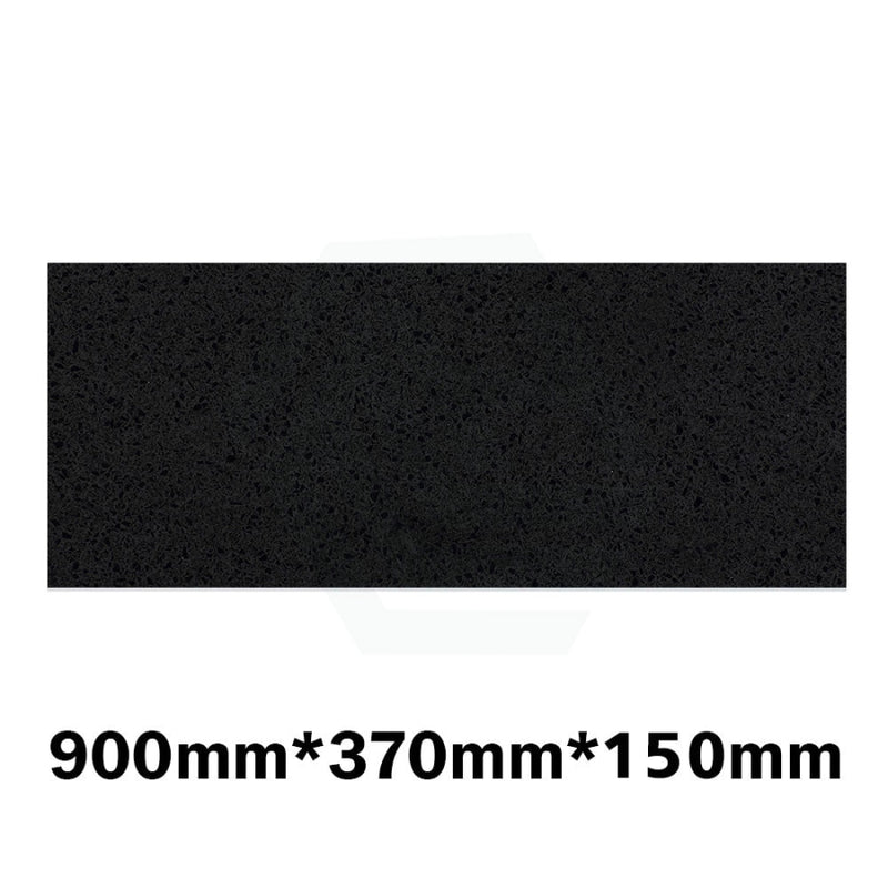 150Mm Thick Gloss Ink Black Stone Top For Above Counter Basins 450-1800Mm 900Mm X 370Mm Vanity Tops