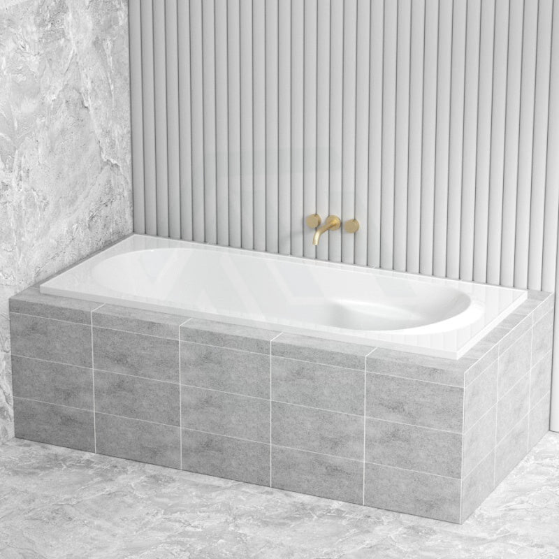 1510/1650Mm Oliveri Dublin Inset Bath With Tile Bead Acrylic Gloss White 1650Mm Drop-In Bathtubs