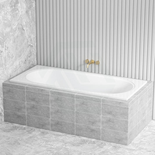 1520/1665Mm Oliveri Naples Island Square Drop In Bathtub Acrylic Gloss White With Tile Bead Drop-In