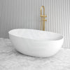 1550/1650Mm Fienza Sasso Oval Freestanding Bathtub Stone Matt White Integrated Overflow Bathtubs