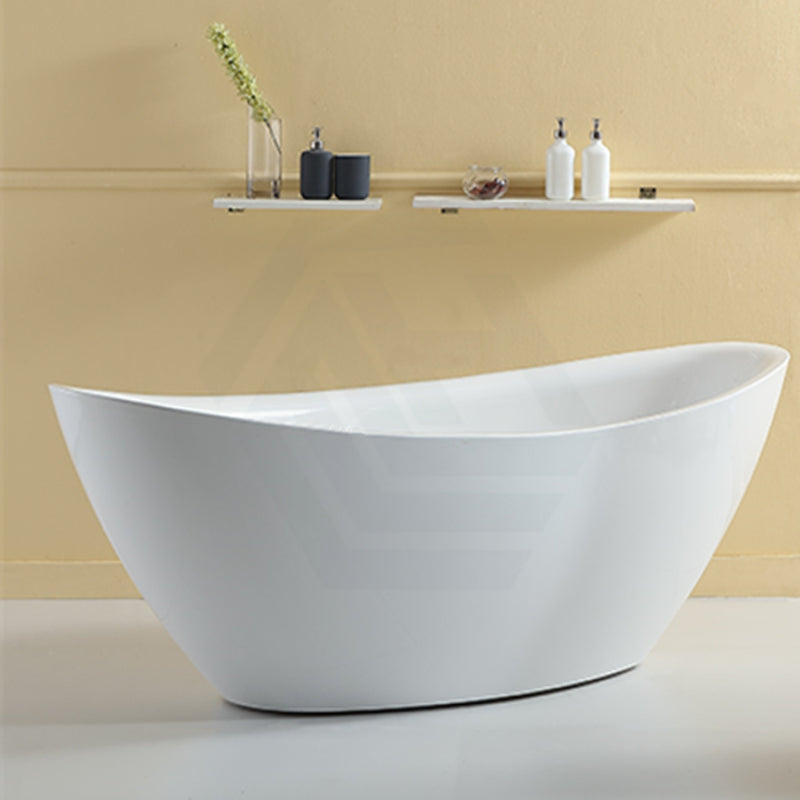 1660X780X665Mm Evie Oval Bathtub Freestanding Acrylic Gloss White No Overflow