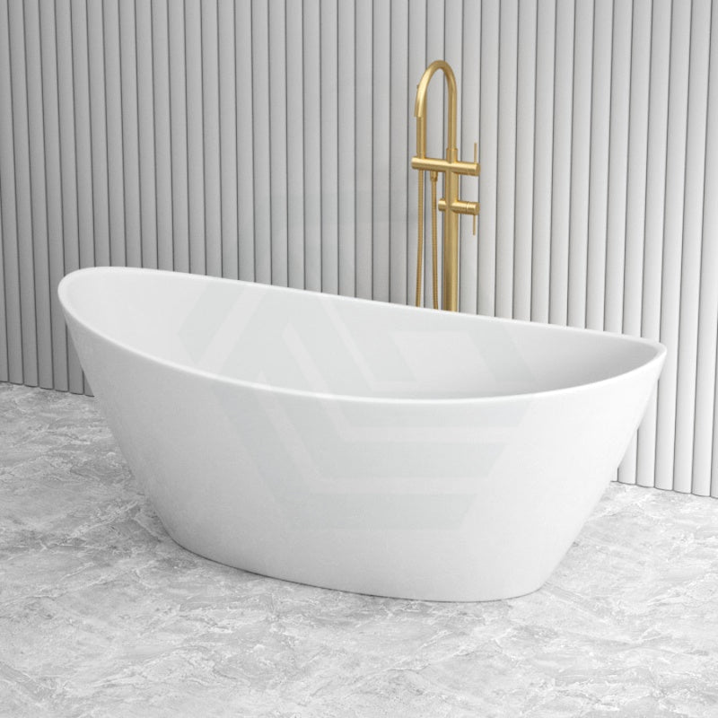 1660X780X665Mm Evie Oval Bathtub Freestanding Acrylic Gloss White No Overflow Bathtubs