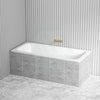 1675/1750Mm Oliveri Munich Island Square Drop In Bathtub Acrylic Gloss White Built Shower Bath