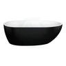 1690X775X585mm Veda Freestanding Acrylic Gloss Black & White Bathtub Slim Edge No Overflow