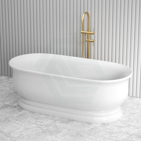 1690X790X610mm Chloe Freestanding Bathtub Gloss White Oval Acrylic No Overflow Bathtubs