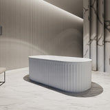 1500/1700Mm Artemis Oval Bathtub Freestanding Acrylic Matt White No Overflow Bathtubs