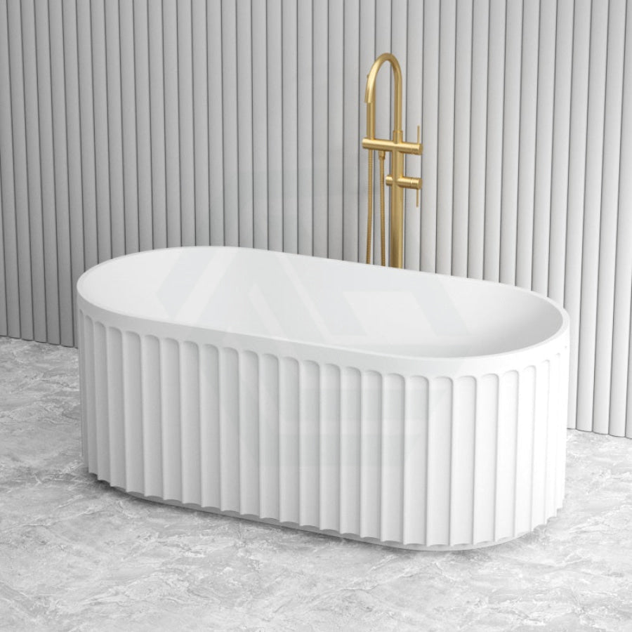 1700Mm Artemis Oval Bathtub Freestanding Acrylic Matt White No Overflow Bathtubs