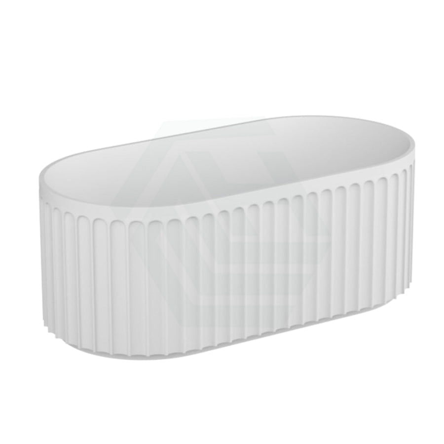 1500/1700Mm Artemis Oval Bathtub Freestanding Acrylic Matt White No Overflow Bathtubs