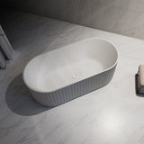 1500/1700Mm Artemis Oval Bathtub Freestanding Acrylic Matt White No Overflow Bathtubs