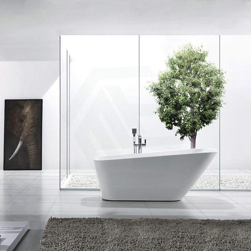 1700Mm Cee Jay Windsor Square Bathtub Freestanding High Back Lucite Acrylic Gloss White No Overflow