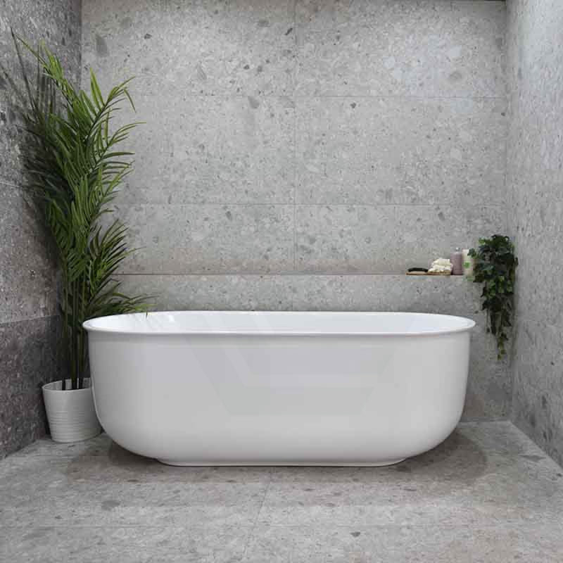 1700Mm Mayfair Classic Freestanding Bathtub Oval Gloss White No Overflow Bathtubs