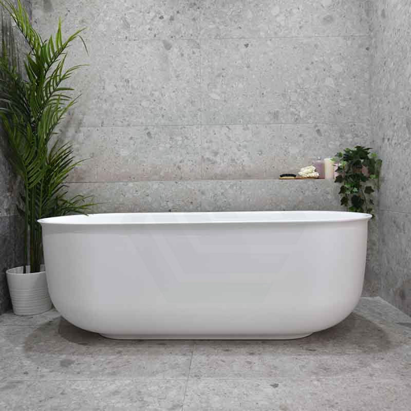 1700Mm Mayfair Classic Freestanding Bathtub Oval Matt White No Overflow Bathtubs