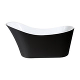 1700X730X835mm Bevel Freestanding Acrylic Gloss Black & White Bathtub Special Shape No Overflow