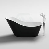 1700X730X835mm Bevel Freestanding Acrylic Gloss Black & White Bathtub Special Shape No Overflow