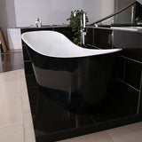 1700X730X835Mm Bevel Freestanding Acrylic Gloss Black & White Bathtub Special Shape No Overflow