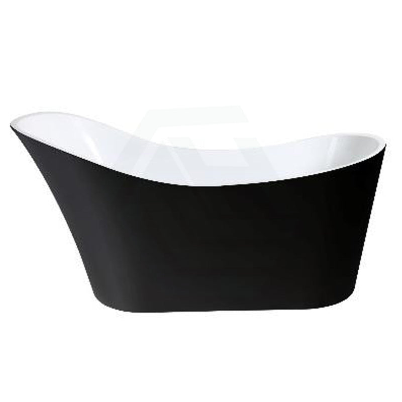 1700X730X835Mm Bevel Freestanding Acrylic Gloss Black & White Bathtub Special Shape No Overflow