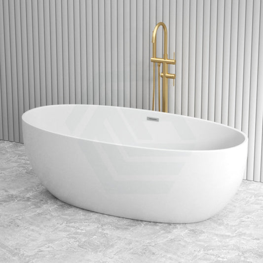 1700X800X580Mm Fanta Oval Bathtub Freestanding Acrylic Gloss White Overflow Bathtubs