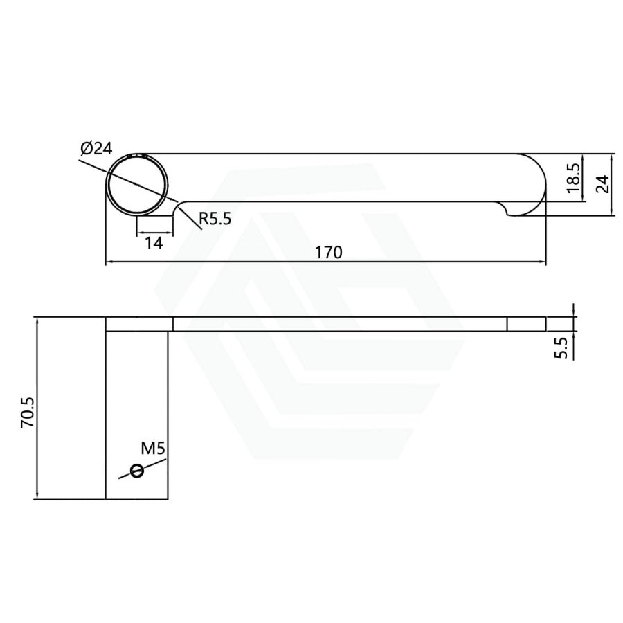 170Mm Chrome Toilet Paper Holder Stainless Steel 304 Wall Mounted