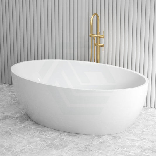 1730X1030X590Mm Lucia Oval Bathtub Freestanding Acrylic Gloss White No Overflow Bathtubs