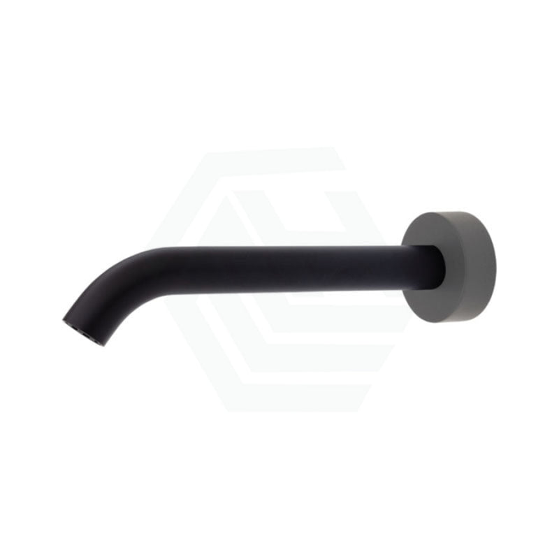180Mm Fienza Kaya Solid Brass Matt Black Round Wall Spout For Bathroom Gunmetal Grey Spouts