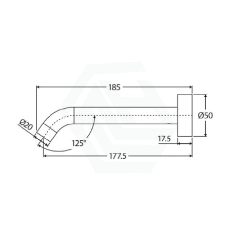 180mm Fienza Kaya Solid Brass Matt Black ,Brushed Nickel Plate Round Wall Spout for bathroom