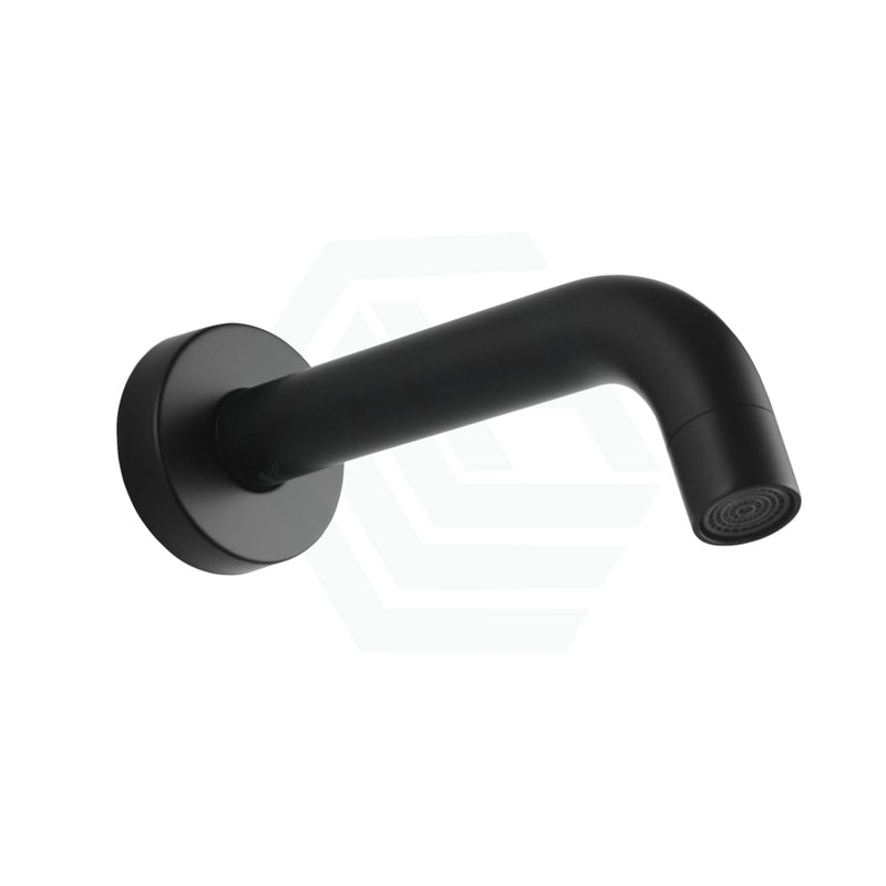 195Mm Euro Matt Black Solid Brass Round Wall Spout For Bathroom Bathroom Products