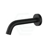 195Mm Euro Matt Black Solid Brass Round Wall Spout For Bathroom Spouts