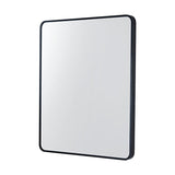 500/650/750/800/900/1200Mm Black Aluminum Framed Rectangle Bathroom Wall Mirror Rim Round Corner