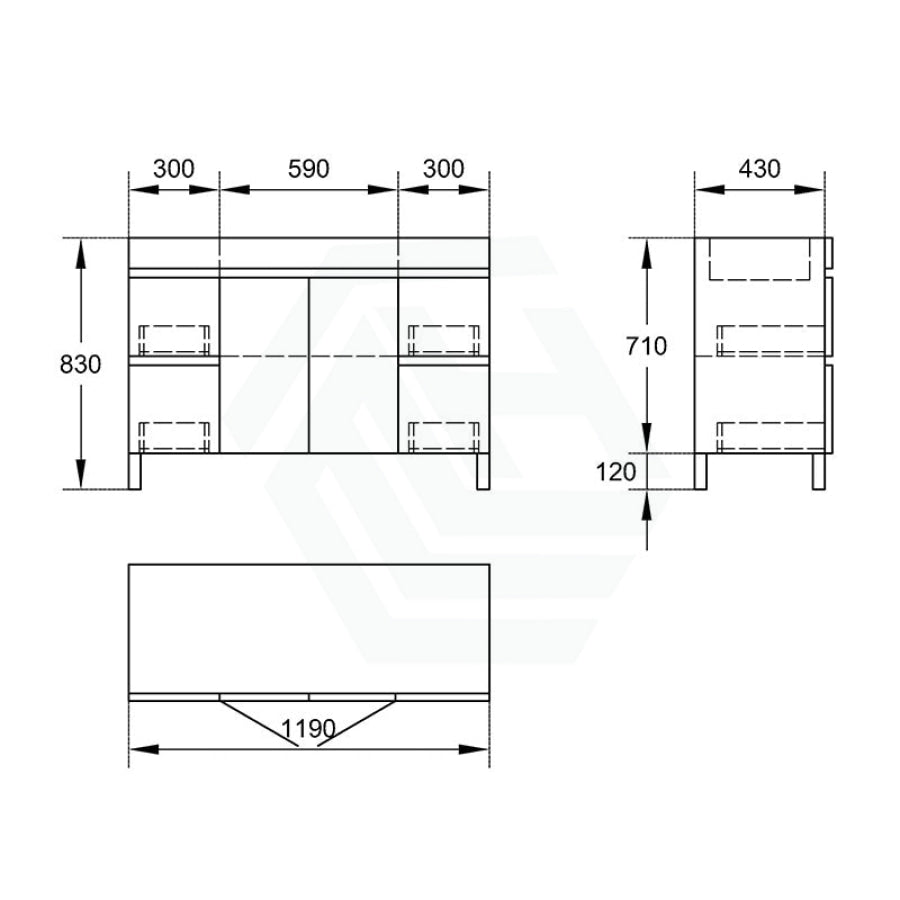 1200/1500/1800Mm 2-Door 4-Drawer Freestanding Bathroom Legs Vanity Single/Double Multi-Color