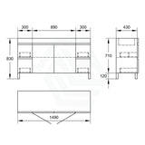 1500Mm Freestanding Bathroom Vanity With Legs Drawers Doors Multi-Colour Cabinet Only Single/double