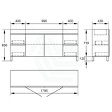 1200/1500/1800Mm 2-Door 4-Drawer Freestanding Bathroom Legs Vanity Single/Double Multi-Color