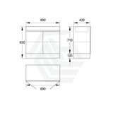 2-Door Freestanding Bathroom Vanity With Kickboard 600/750/900Mm Multi-Colour Cabinet Only 900Mm