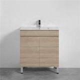600/750/900Mm 2-Door Narrow Freestanding Bathroom Vanity With Legs Multi-Colour Cabinet Only