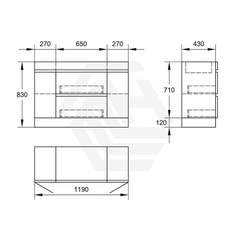 2-Door 2-Mid-Drawer 1200/1500/1800Mm Freestanding Bathroom Vanity Kickboard Single/Double