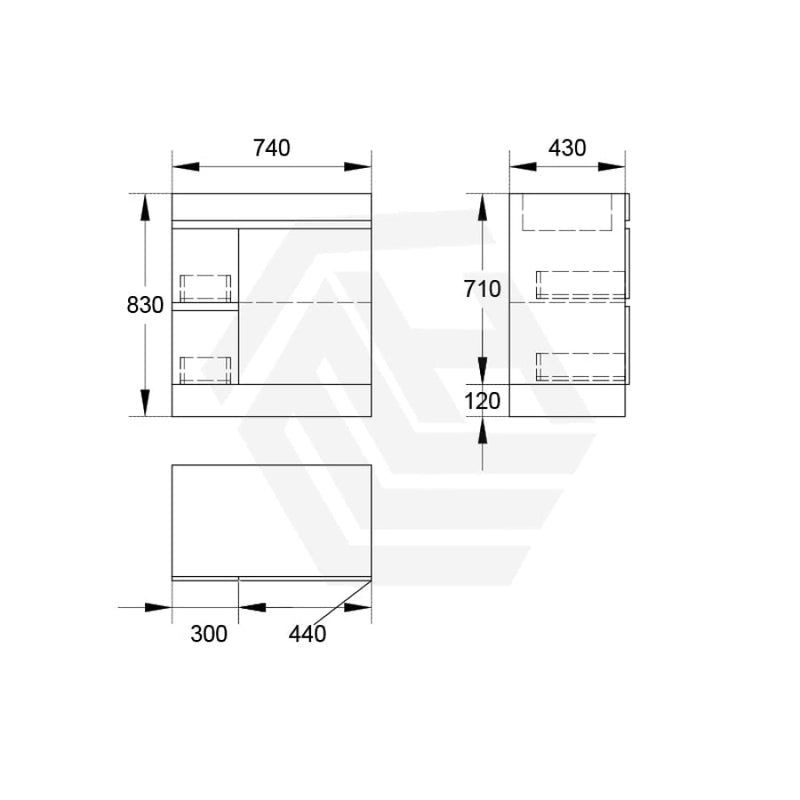 2-Drawer 1-Door 750/900/1200Mm Freestanding Bathroom Vanity Kickboard Single Multi-Colour Cabinet